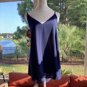TANK CAMISOLE BLOUSE ( Size::XXL) ( Color: Navy Blue)